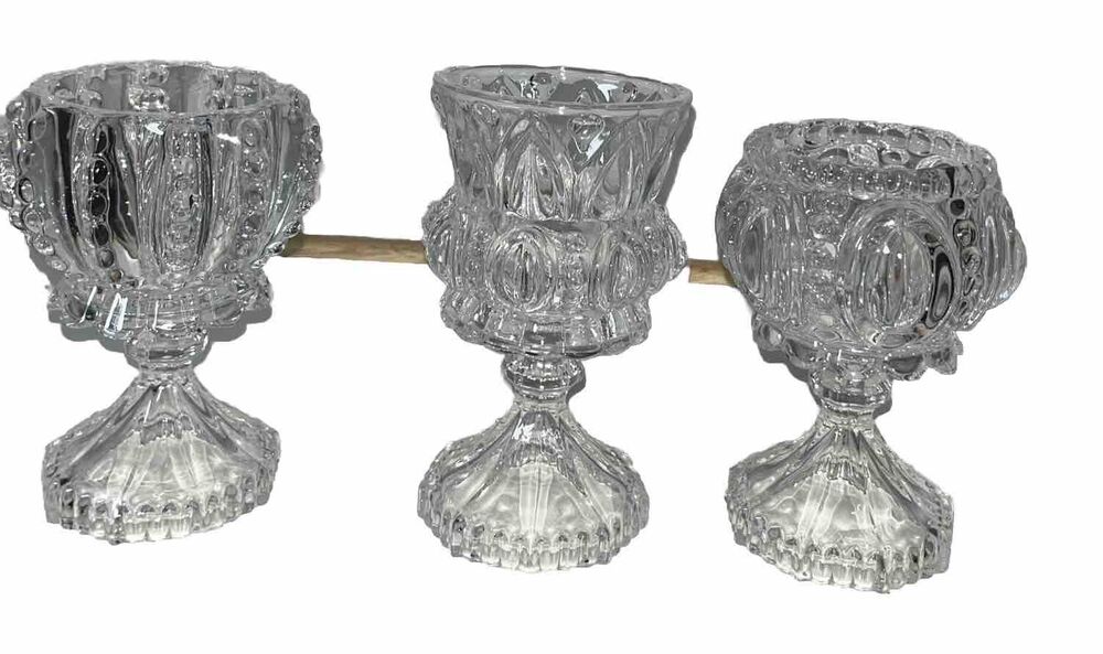 3 Vintage Victorian  Wine Glass Footed Unbranded